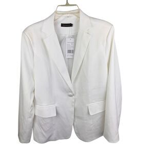 NWT Beninos Long Sleeve Lightweight Office Work‎ Suit Jacket Blazer White XL